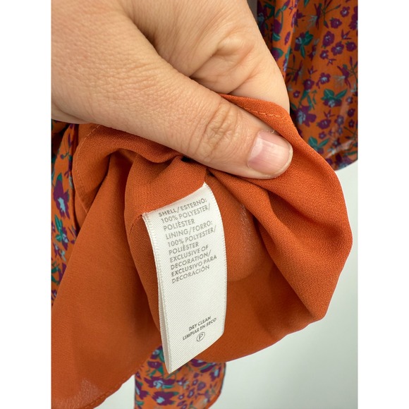 Rebecca Minkoff Caden Printed Floral Long‎ Sleeve Tiered Ruffle Boho Dress Sz L - Picture 9 of 10